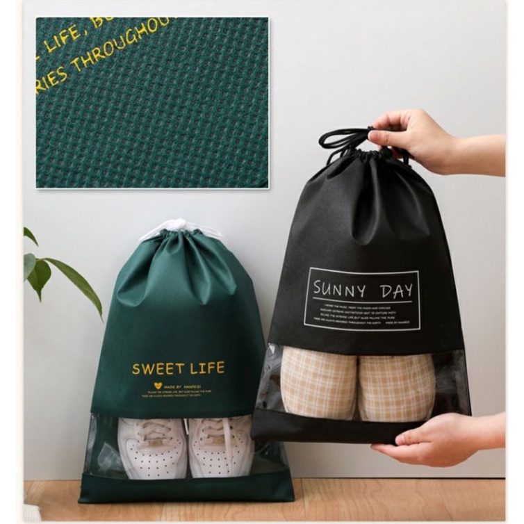 TÚI ĐỰNG BẢO QUẢN GIÀY CAO CẤP CÓ DÂY RÚT ĐA NĂNG TIỆN ÍCH