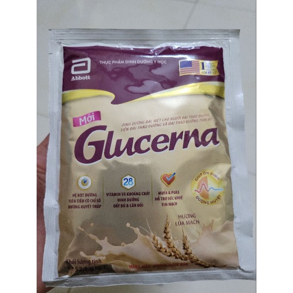 1 Hộp Combo Dùng Thử Sữa Bột Glucerna 52,1g(Hương vani, Lúa mạch)