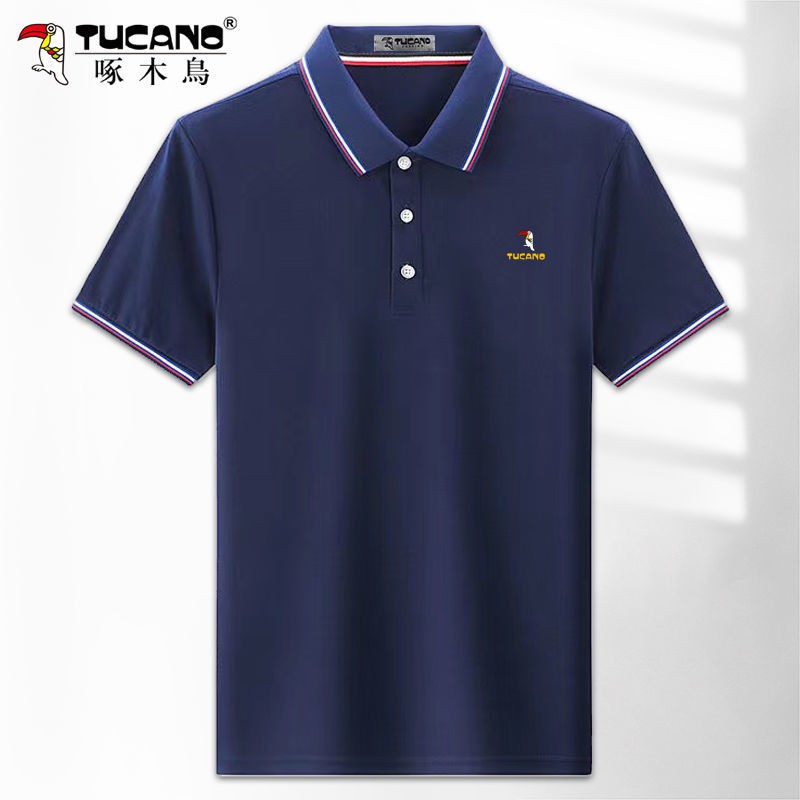 Áo polo nam ngắn tay phối màu có cổ trụ bẻ vải cá sấu cotton form rộng phong cách hiện đại đẹp thanh lịch 024VFDF