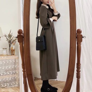 Váy vintage cổ tiểu thư 2 màu