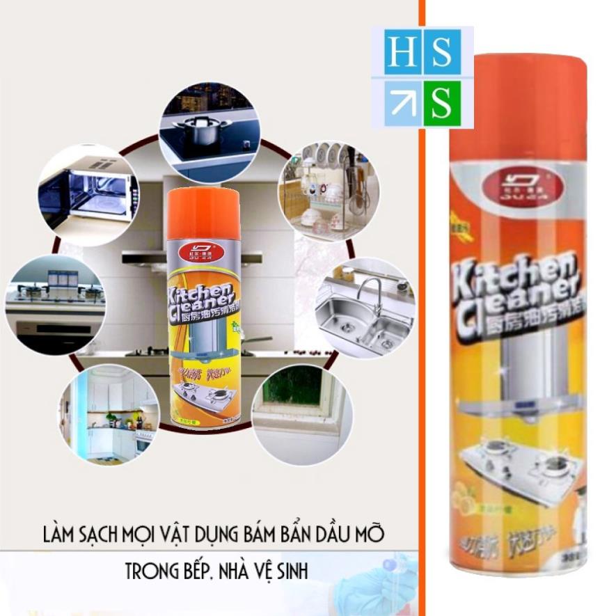 CHAI XỊT TẨY LÀM SẠCH BẾP Kitchen Clear 500ml tạo bọt tẩy sạch vết dầu mỡ hoen ố lâu ngày - HS Shop Thủ Đức