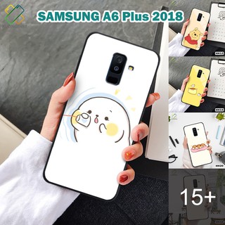 Ốp lưng Kính Samsung A6 Plus 2018 in 3D chủ đề hoạt hình
