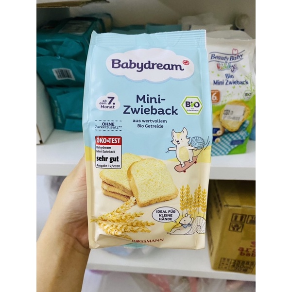 Bánh Mì Khô Hữu Cơ Babydream / Beauty Baby 100g cho bé ăn dặm từ 6m