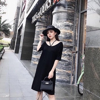 Váy suông trễ vai form rộng chất đẹp