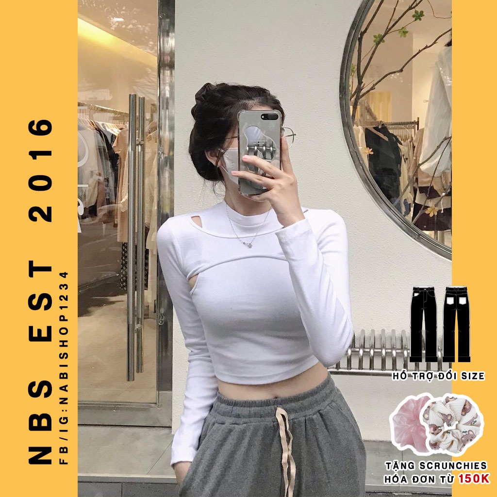 Áo Kiểu Nữ Tay Dài Form Ôm Ulzzang - Nabishop1234 Mã KIEU002 (ẢNH THẬT)