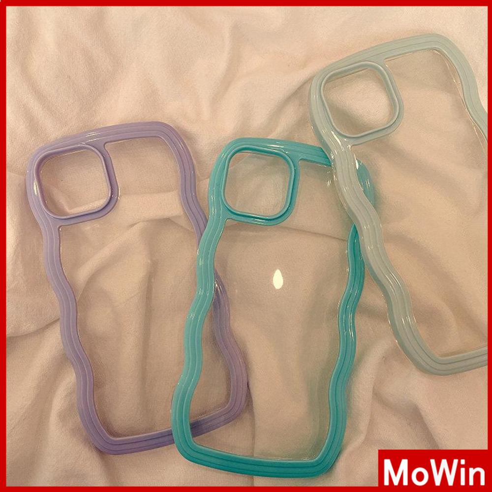 Ốp điện thoại silicone dẻo trong suốt viền gợn sóng màu sắc kẹo ngọt thích hợp cho iPhone 11 13 Pro Max 12 Pro Max XR