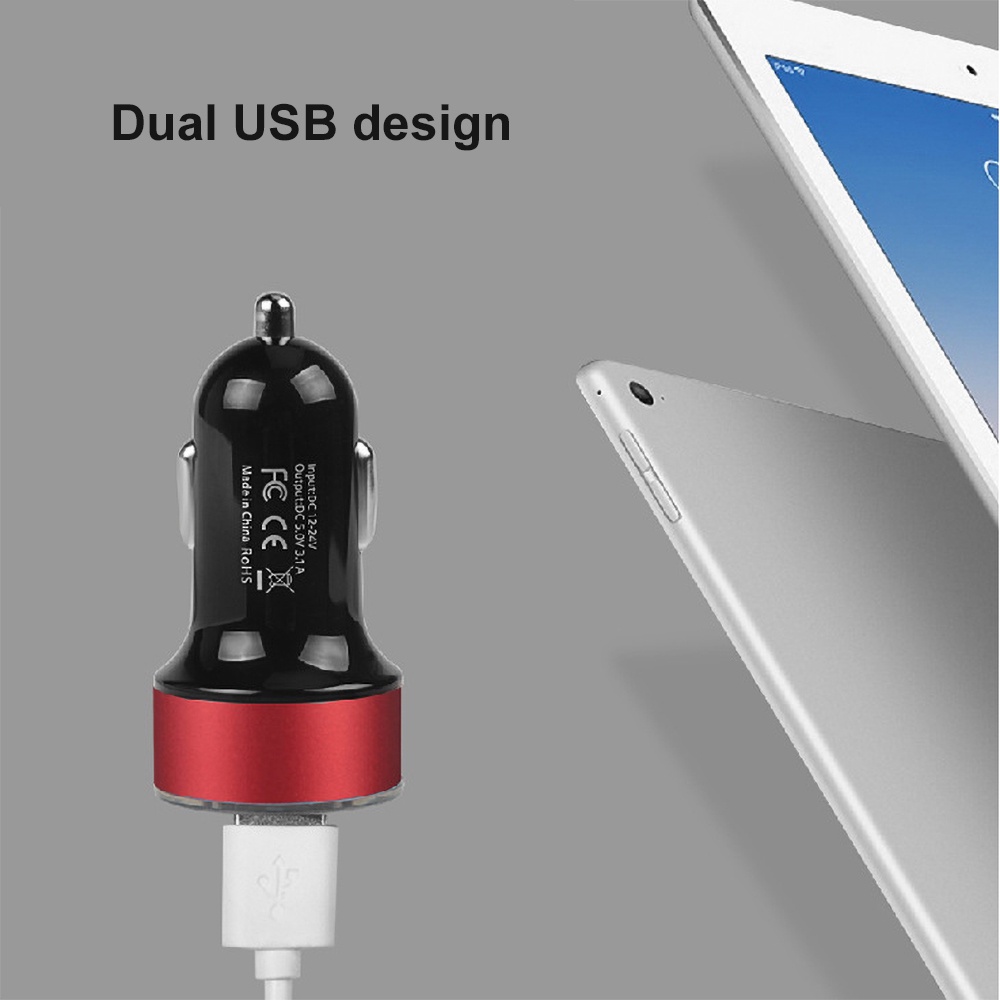 12-24V Car Phone Charger 2 Ports Cigarette Socket Lighter Fast Charging LCD Display Autolader Led Display Voltmeter 3.1A Dual Usb Voor Telefoon Oplader Power Adapter Splitter Voor