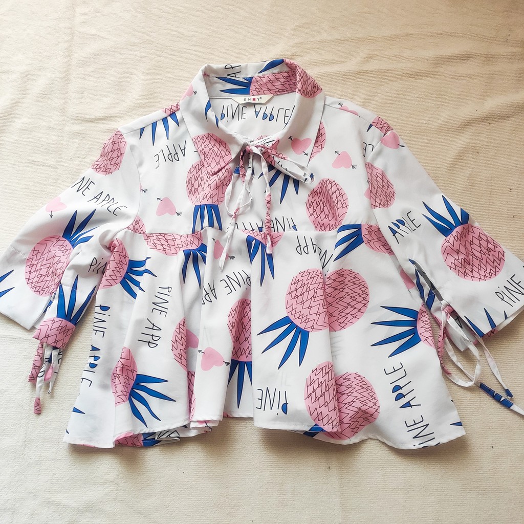 [2HAND] Sơmi babydoll trái dứa | BigBuy360 - bigbuy360.vn