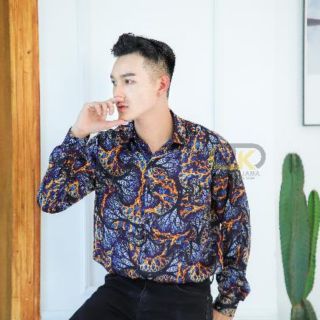 Áo Sơ Mi Nam họa tiết tay dài tơ lụa cao cấp