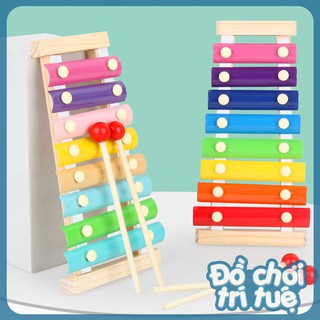 Đồ chơi trí tuệ - Đồ chơi âm nhạc Xylophone 8 thanh bằng gỗ nhiều màu sắc cho bé (Đàn mộc cầm)