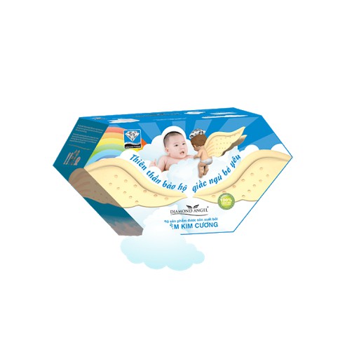 Bộ sản phẩm Diamond Angel Bé Trai - Kim Cương (Combo 6 món gồm 1 nệm, 1 gối đầu, 1 gối ôm, 1 mền đắp, 2 gối chặn)