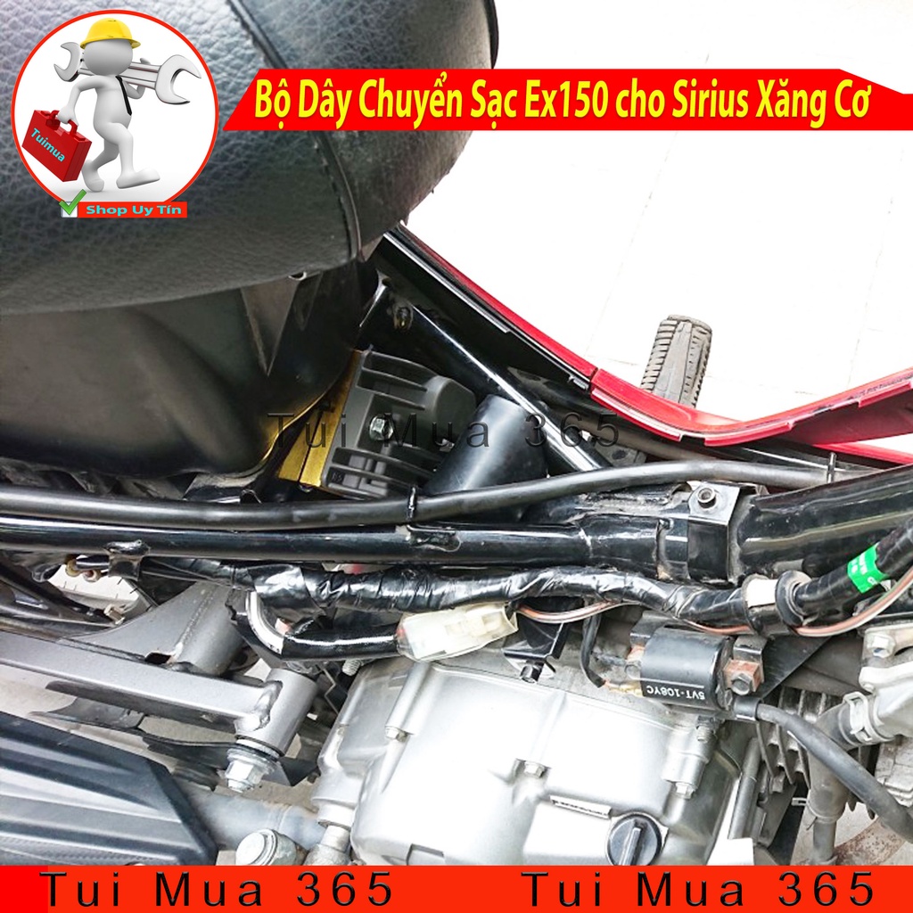 Bộ dây chuyển sạc Exciter 150 cho Sirius Xăng Cơ, Ex 135 2009 4 số