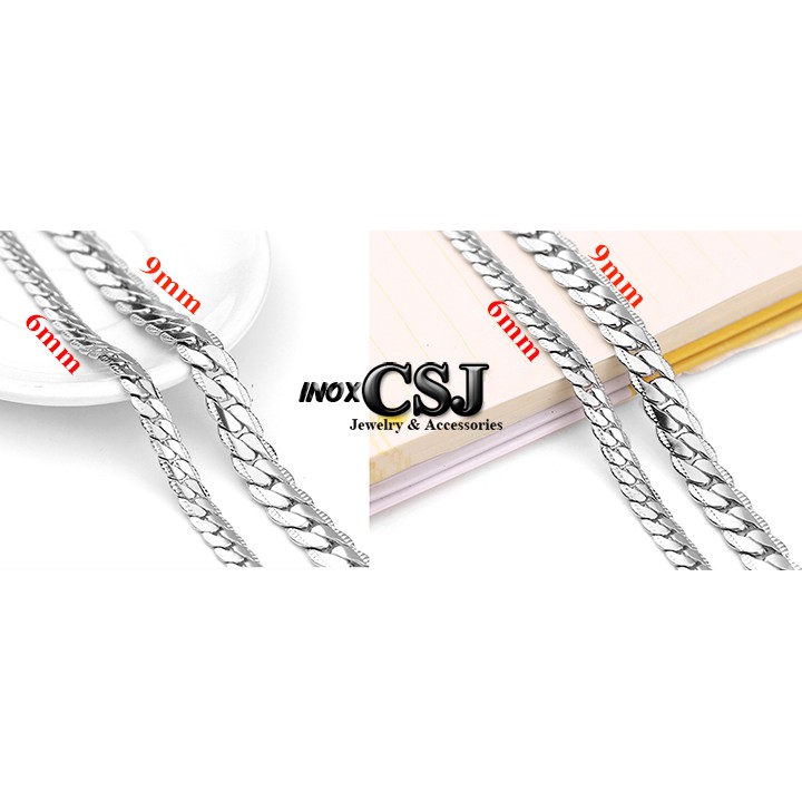 Dây chuyền nam inox kiểu lặc khít chạm 2 bên sáng đẹp, không đen, không gỉ hợp thời trang