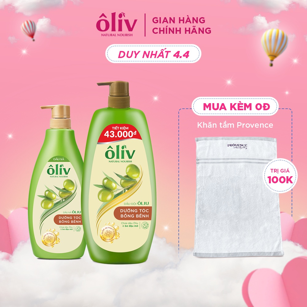 Combo Dầu gội Ôliv bồng bềnh 1L + Dầu xả Ôliv bồng bềnh 650ml