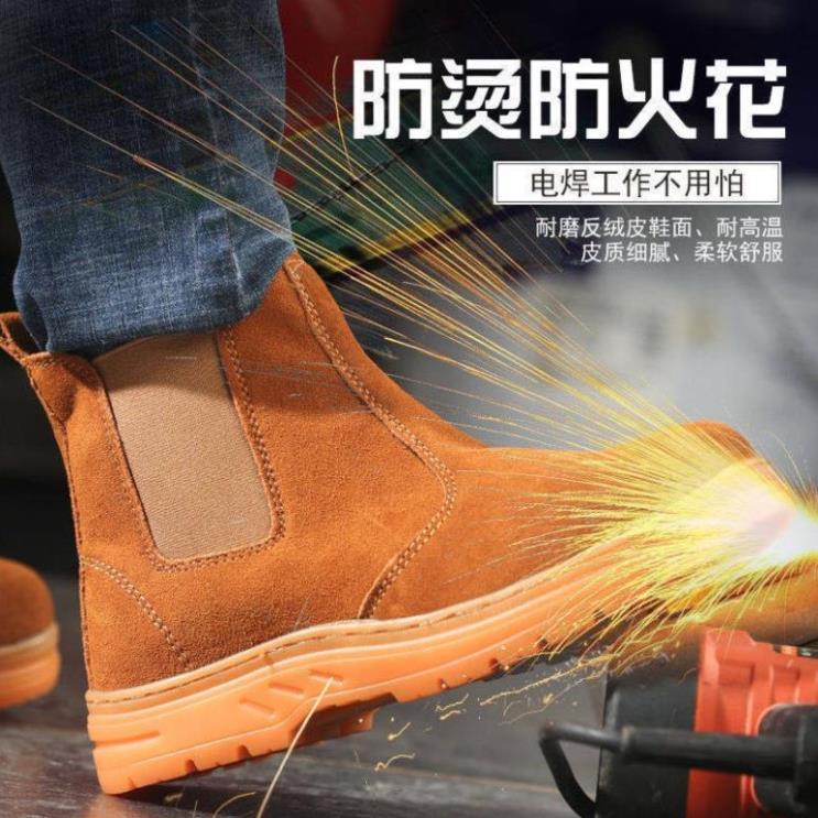 SẴN Giày mũi thép Bảo hiểm lao động thợ hàn Nam thoáng khí và chống mùi -)(*N
