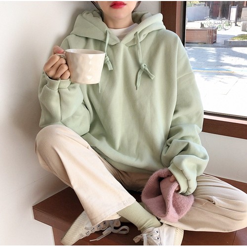 Áo Hoodie Trơn Màu Xanh Lá Nhạt - Hoodie Light Green Basic