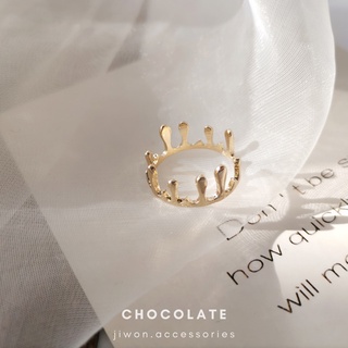 Nhẫn nữ độc lạ kiểu dáng chocolate chảy Jiwon