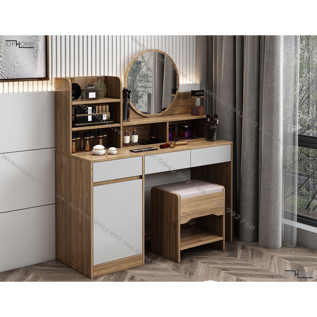 Bàn trang điểm gương tròn đẹp BP6808