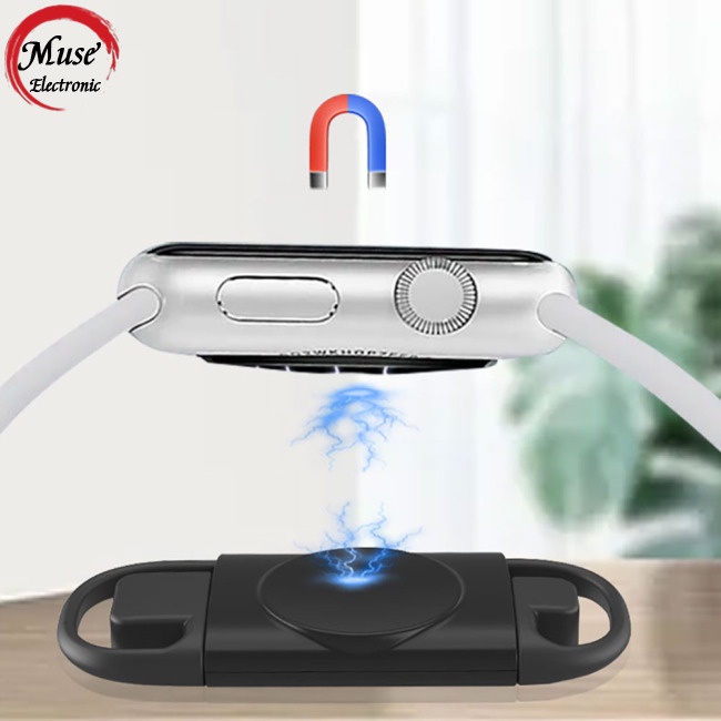 Đế Sạc Nhanh Usb Không Dây Có Nam Châm Tự Động Cho Iwatchs 7 6 5 4