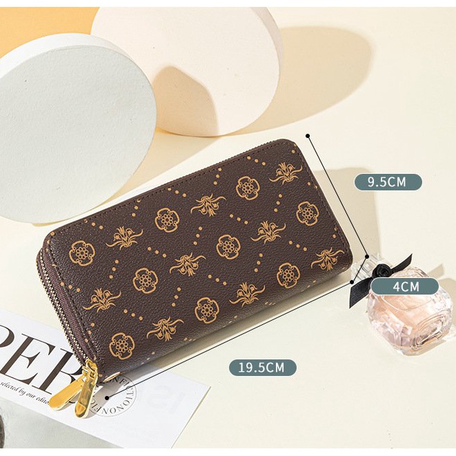 Ví nữ dài cầm tay 2 ngăn kéo cao cấp họa tiết đẹp thời trang nhiều ngăn tiện dụng HX147
