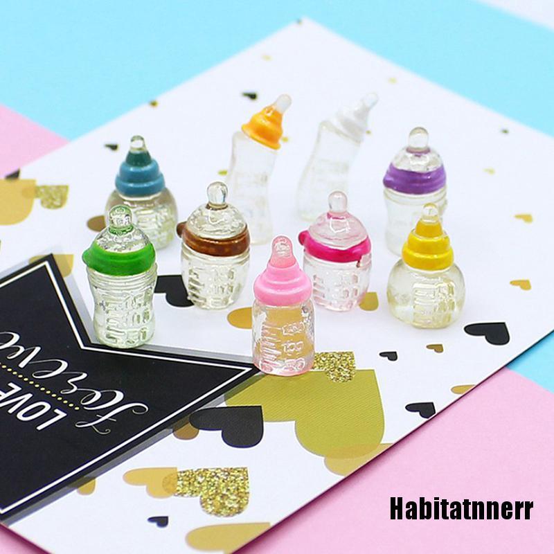 Set 5 Bình Sữa Mini Bằng Nhựa Resin Trang Trí Nhà Búp Bê Diy