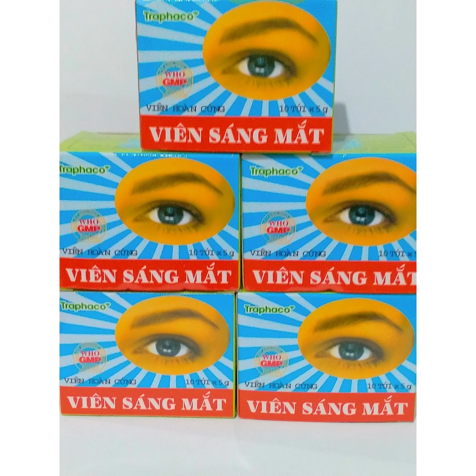 VIÊN SÁNG MẮT Traphaco hộp10 Túi 5 g hỗ trợ trong trường hợp mờ mắt, nhức mắt, khô mắt, chói mắt khi ra nắng..