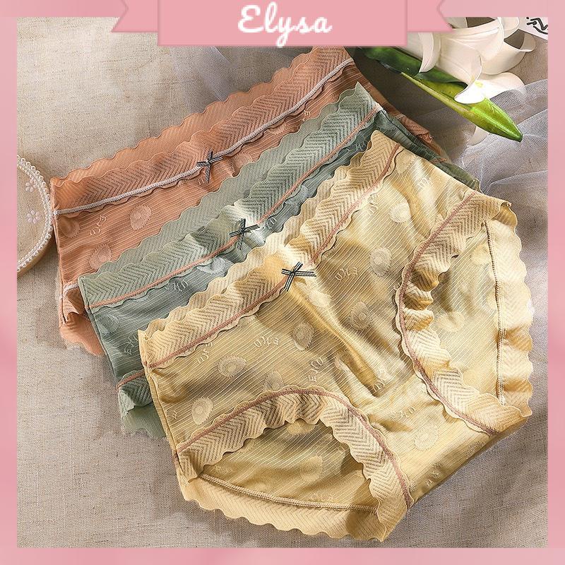 Quần Lót Nữ Su Ren Phối Nơ Hoạ Tiết Bơ Mềm Mại Sexy ( 626 )