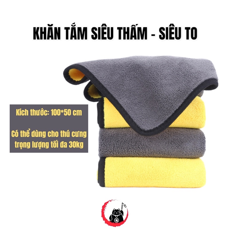 Khăn tắm bông siêu thấm cho thú cưng