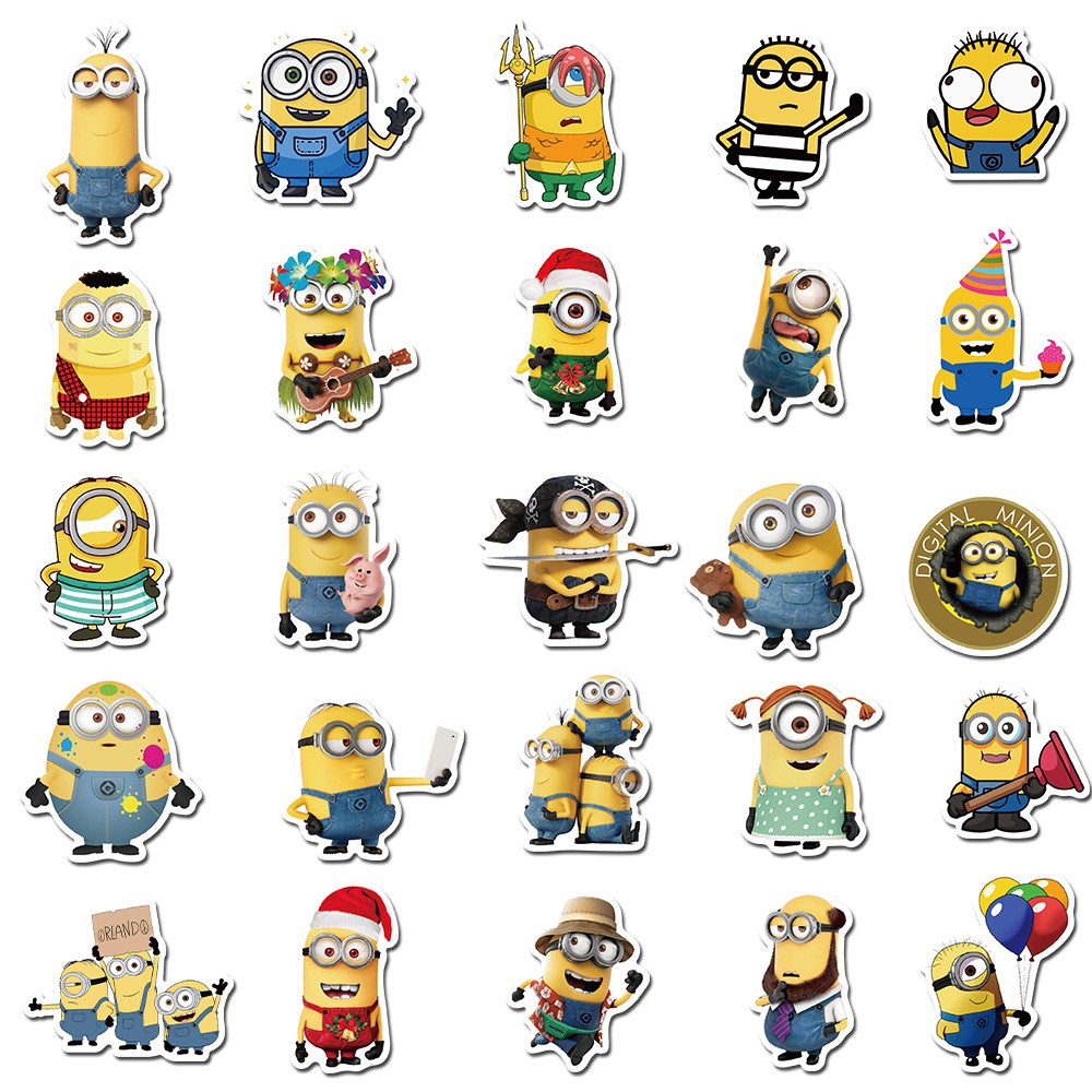 J· Bộ Hình Dán Chống Thấm Minions, 50 tờ/bộ