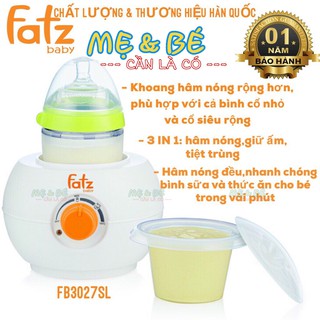[BH 1 NĂM] MÁY HÂM SỮA VÀ TIỆT TRÙNG 3IN 1 FATZBABY
