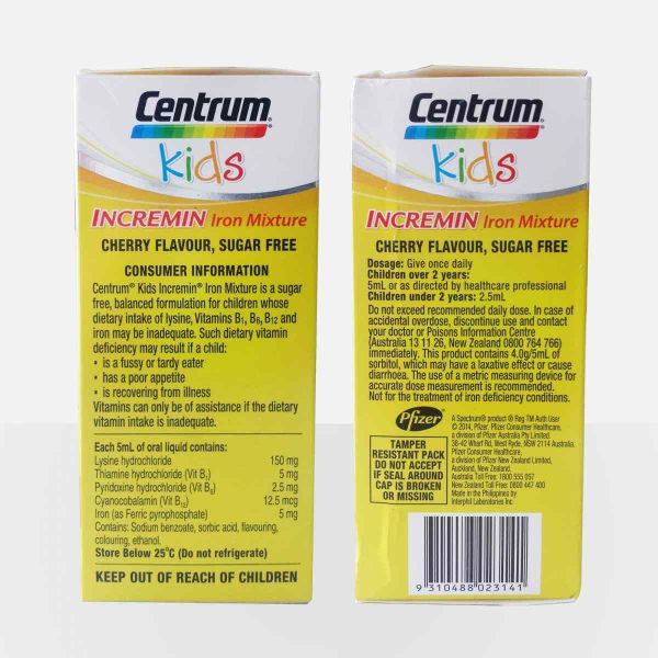 [Chính hãng Úc] Dành Cho Trẻ Biếng Ăn Siro Centrum Kids Incremin Iron Mixture Của Úc 200ml -Date mới