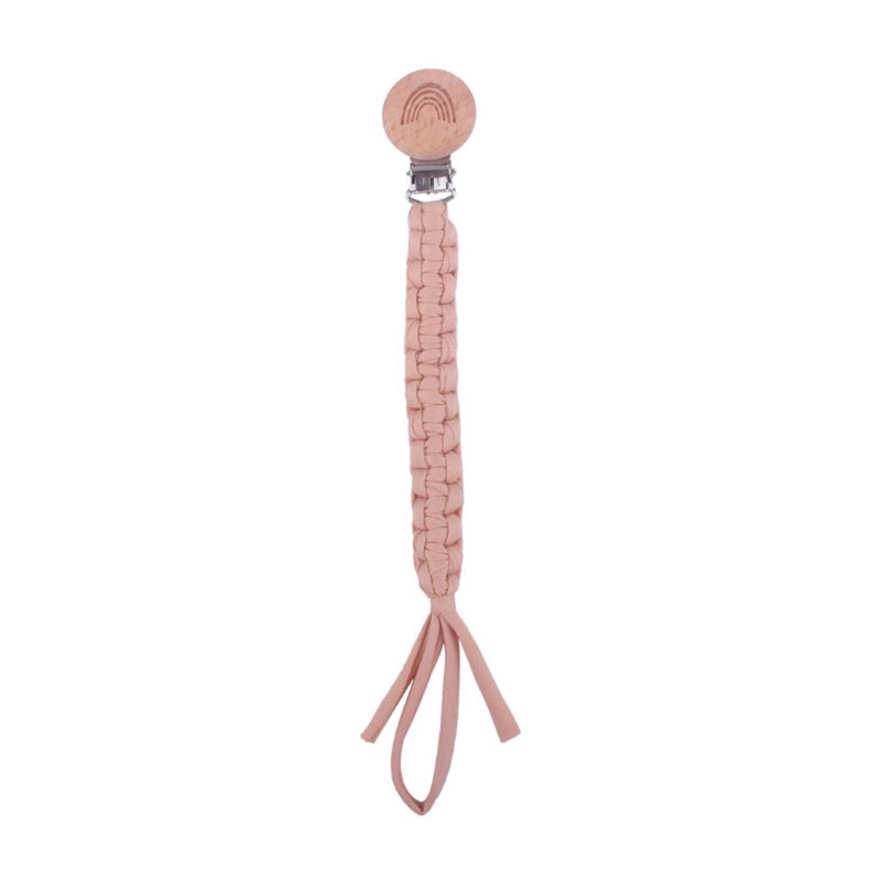 Vòng Kẹp Núm Vú Giả Bằng Vải Cotton Bện Màu Cầu Vồng Cho Bé Mọc Răng