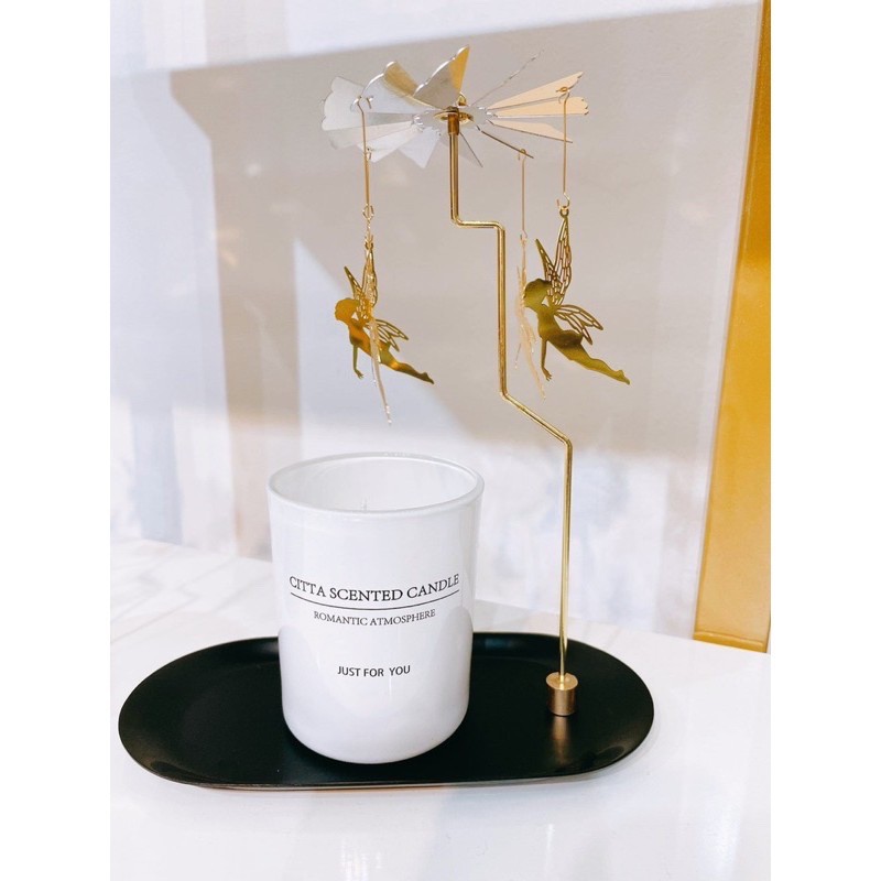 Khay đựng nến thơm phụ kiện trang trí đèn cầy thơm decor xoay Minagram