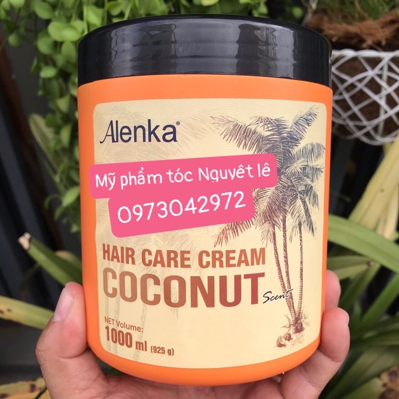 ( Siêu rẻ)Dầu hấp ủ tóc siêu mượt Coconut Hair Care Cream Alenka 1000ml