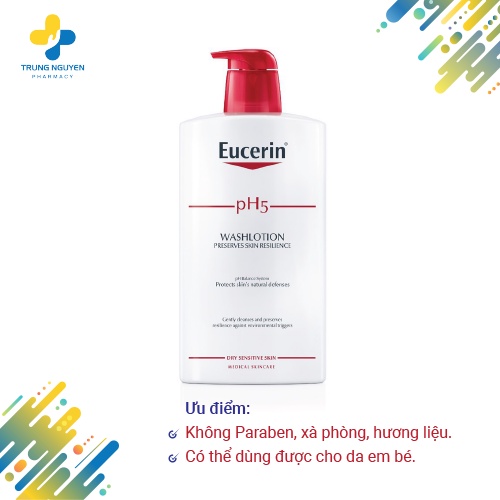 Sữa tắm cho da nhạy cảm Eucerin pH5 Washlotion 1000ml