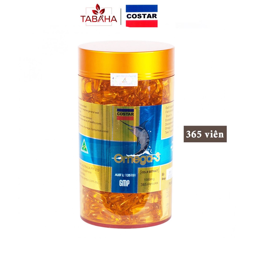 Viên Uống Tinh Dầu Cá Omega 3 Úc Costar 1000mg Hộp 365 Viên