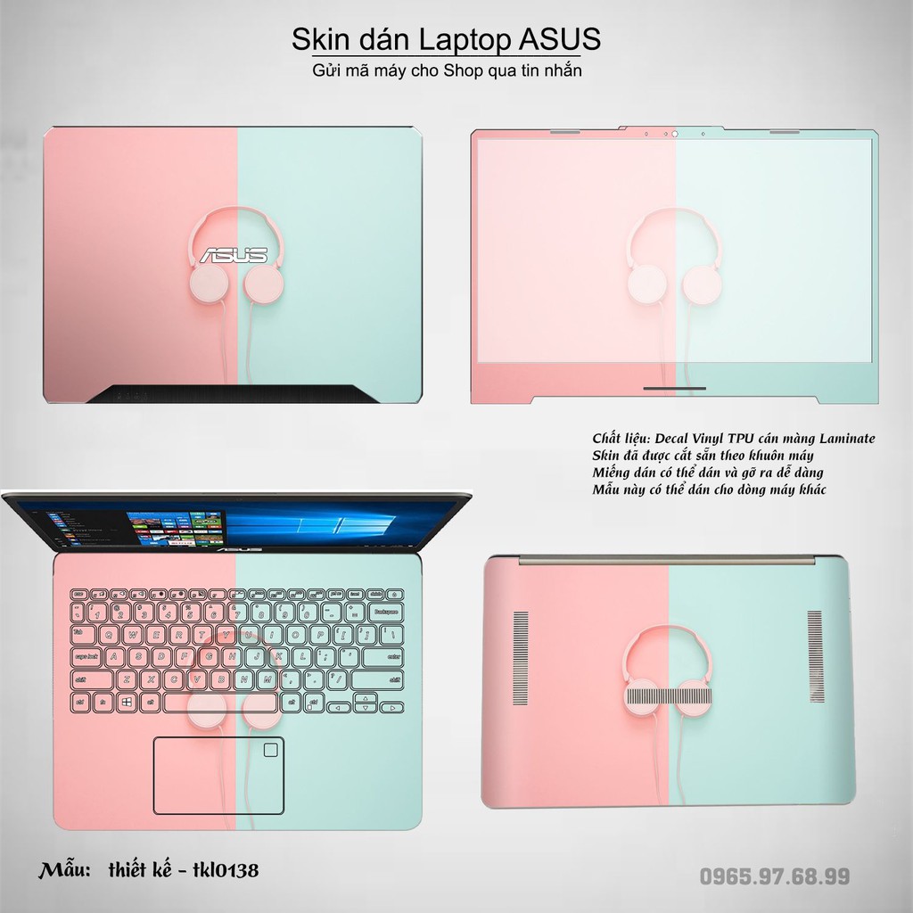 Skin dán Laptop Asus in hình thiết kế nhiều mẫu 4 (inbox mã máy cho Shop)