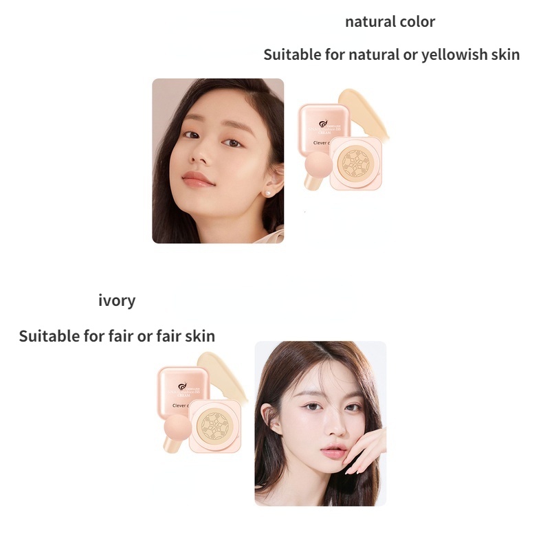 Phấn Nước BB CC Cream Che Khuyết Điểm Làm Sáng Da Tự Nhiên Với Mút Tán Hình Nấm