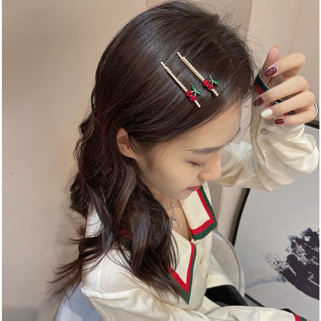 One Kẹp Tóc Mái Đính Ngọc Trai Nhân Tạo Phong Cách Nhật Hàn Dễ Thương