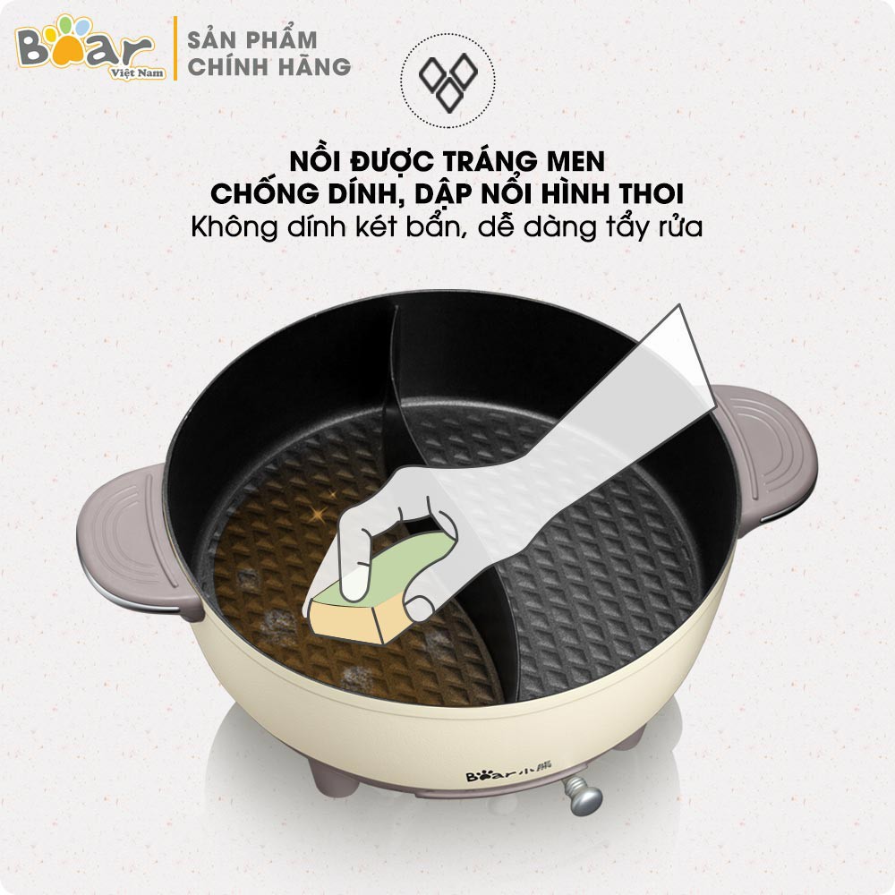 Nồi Lẩu Hai Ngăn Bear DHG-B60R6 - Dòng Nồi Lẩu 2 Ngăn Dùng Cực Tiện Lợi Cho Mọi Gia Đình