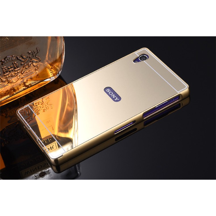 [Giá rẻ nhất ] Ốp lưng Sony M4 Aqua tráng gương viền kim loại