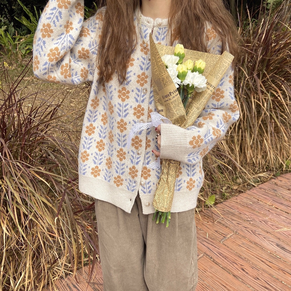 L125 - Áo len Cardigan nữ cổ tròn siêu xinh hàng Quảng Châu (Kèm ảnh thật)