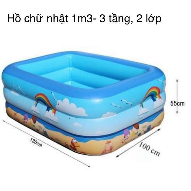 BỂ BƠI 1M3X1MX50CM 3 TẦNG