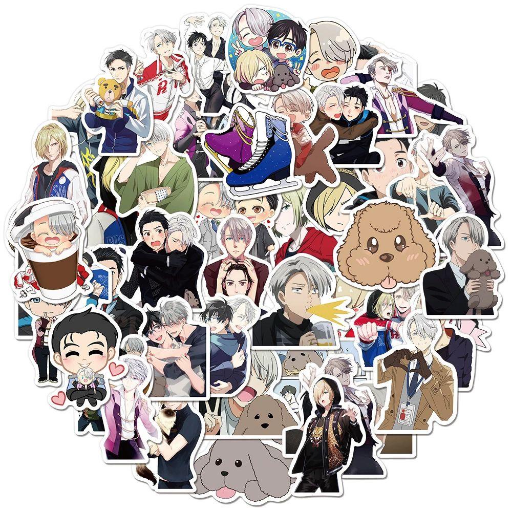 Sticker Dán Trang Trí Laptop / Điện Thoại Chống Thấm Nước Tự Dính Họa Tiết Graffiti YURI on ICE Dành Cho Trẻ Em