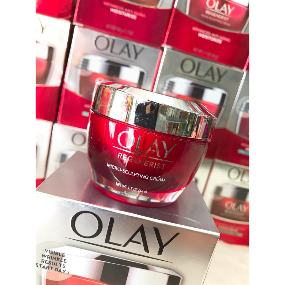 (USA 48g) Kem dưỡng ẩm chống lão hóa Olay Regenerist Micro-Sculpting Cream Face Moisturizer