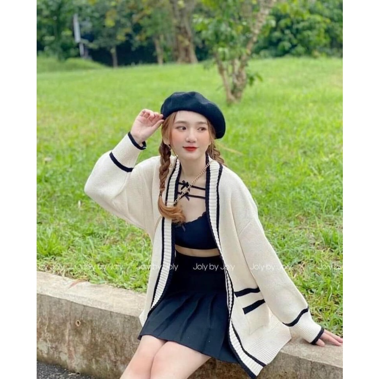 Áo Khoác Cardigan Len Sọc Form Rộng Nam Nữ Unisex Phong Cách Ulzzang - Áo Khoác Ngoài cdg Vintage Chất Đẹp