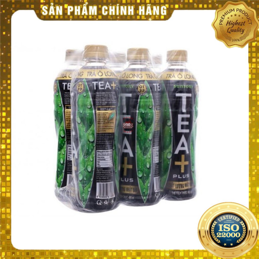 [ Yams Mart ] Combo 6 Chai Trà Ô Long Tea + Plus Chai PET 455 ML