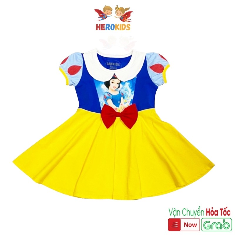 Váy công chúa Bạch tuyết công chúa Elsa công chúa Sofia chất cotton 100% Cao Cấp Herokids VAY200X