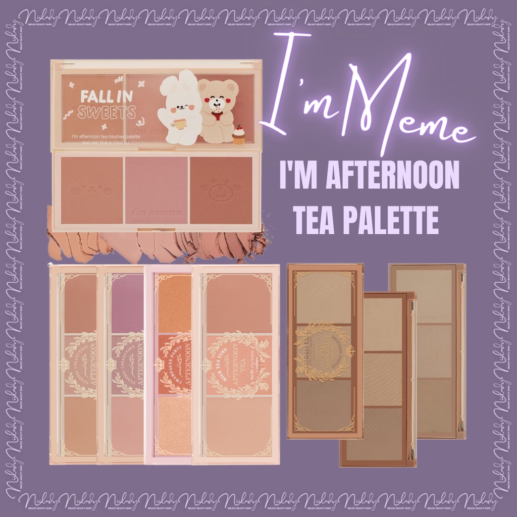 Bảng má hồng I'm Meme I'm Afternoon Tea Blusher Palette, I'm Afternoon Tea Contour Palette