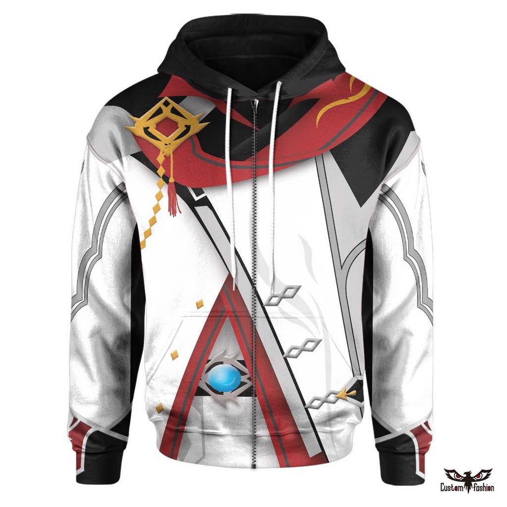 Áo Khoác Hoodie Có Khóa Kéo In Hình Anime 3D Hóa Trang Cho Bé Trai